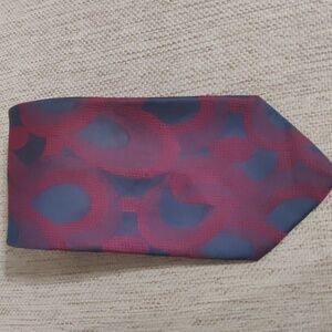 Men's 100% Polyester Burgundy and Blue Tie by Trevira